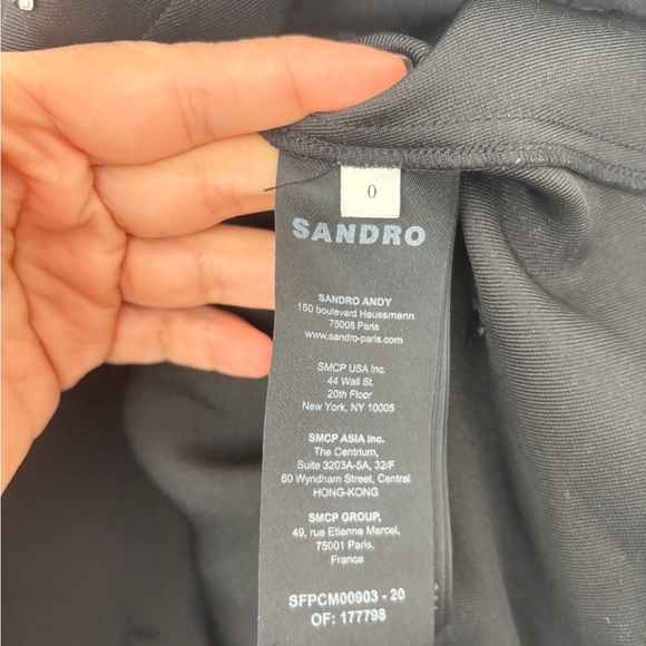 Sandro Black Blouse with Silver Accents Size 2 US - Picture 13 of 16